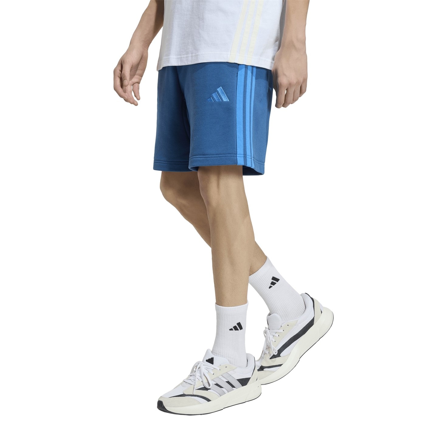 Kraťasy adidas Petrol Blue 9942973 Essentials 3 Stripe Fleece Shorts Mens - 2