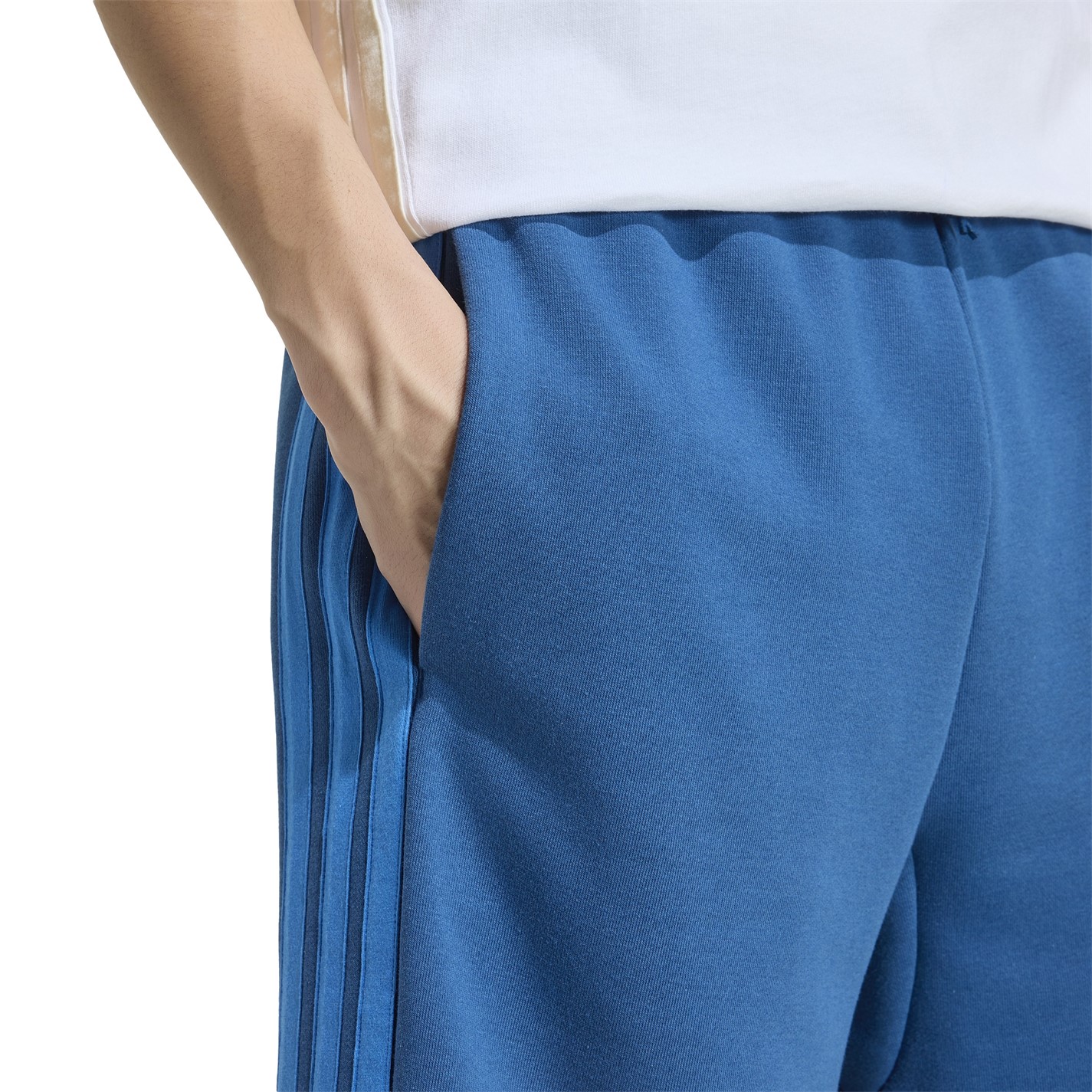 Kraťasy adidas Petrol Blue 9942973 Essentials 3 Stripe Fleece Shorts Mens - 4
