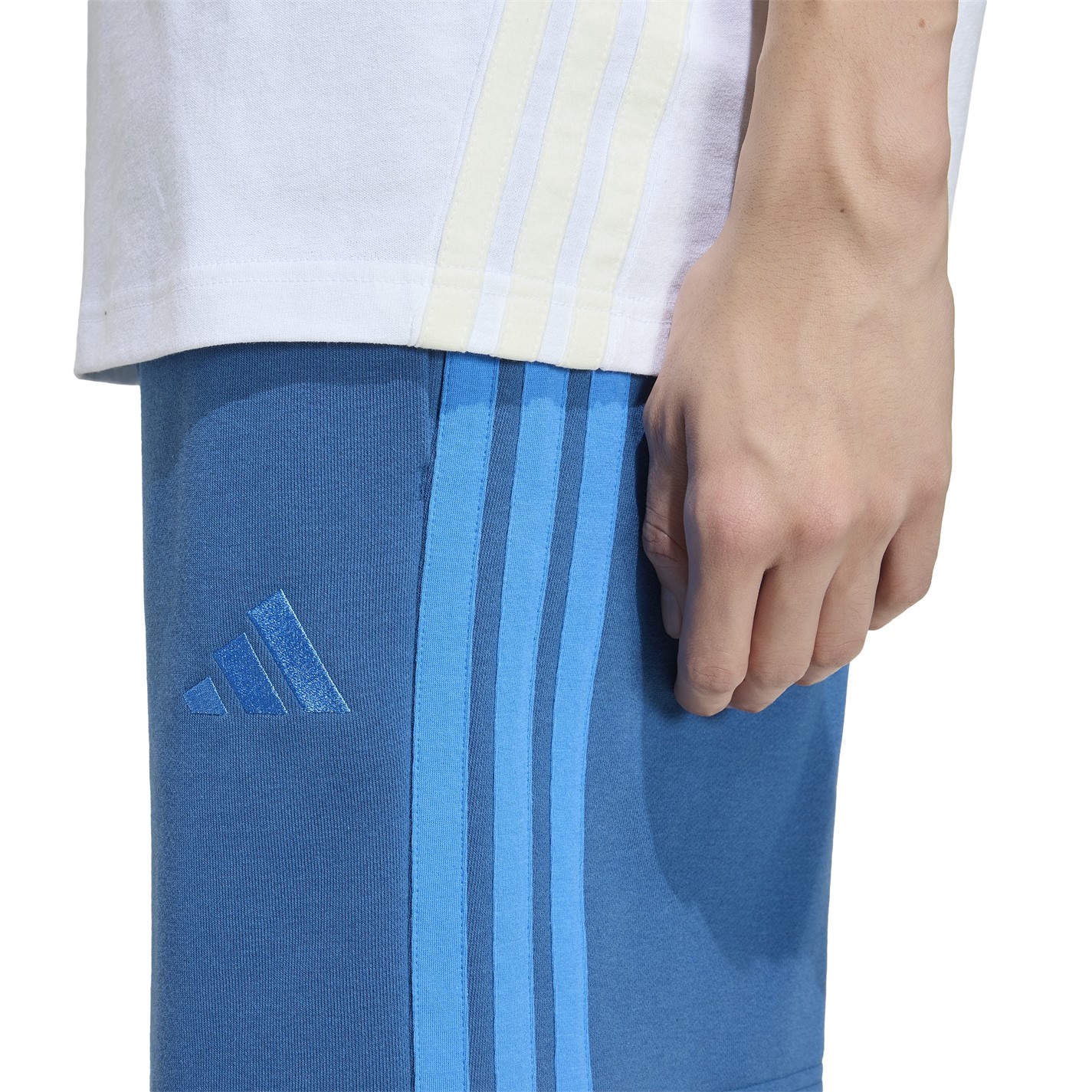 Kraťasy adidas Petrol Blue 9942973 Essentials 3 Stripe Fleece Shorts Mens - 5