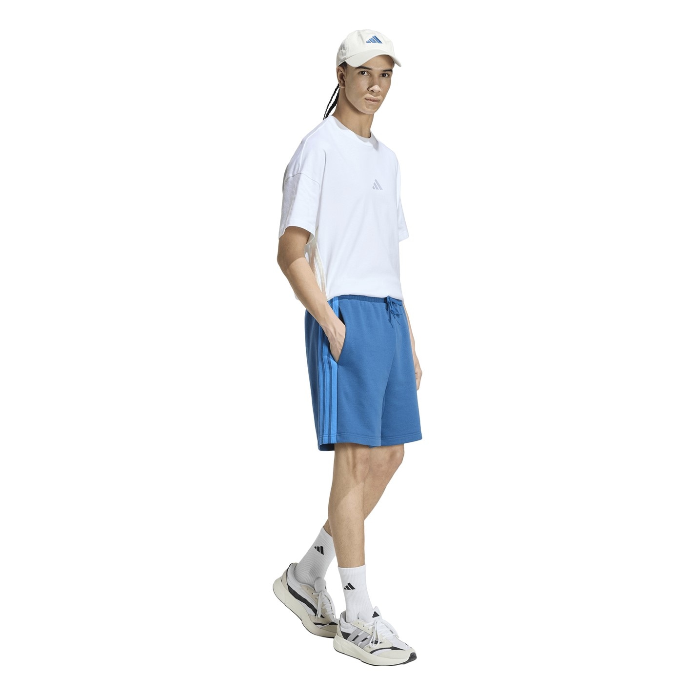 Kraťasy adidas Petrol Blue 9942973 Essentials 3 Stripe Fleece Shorts Mens - 6