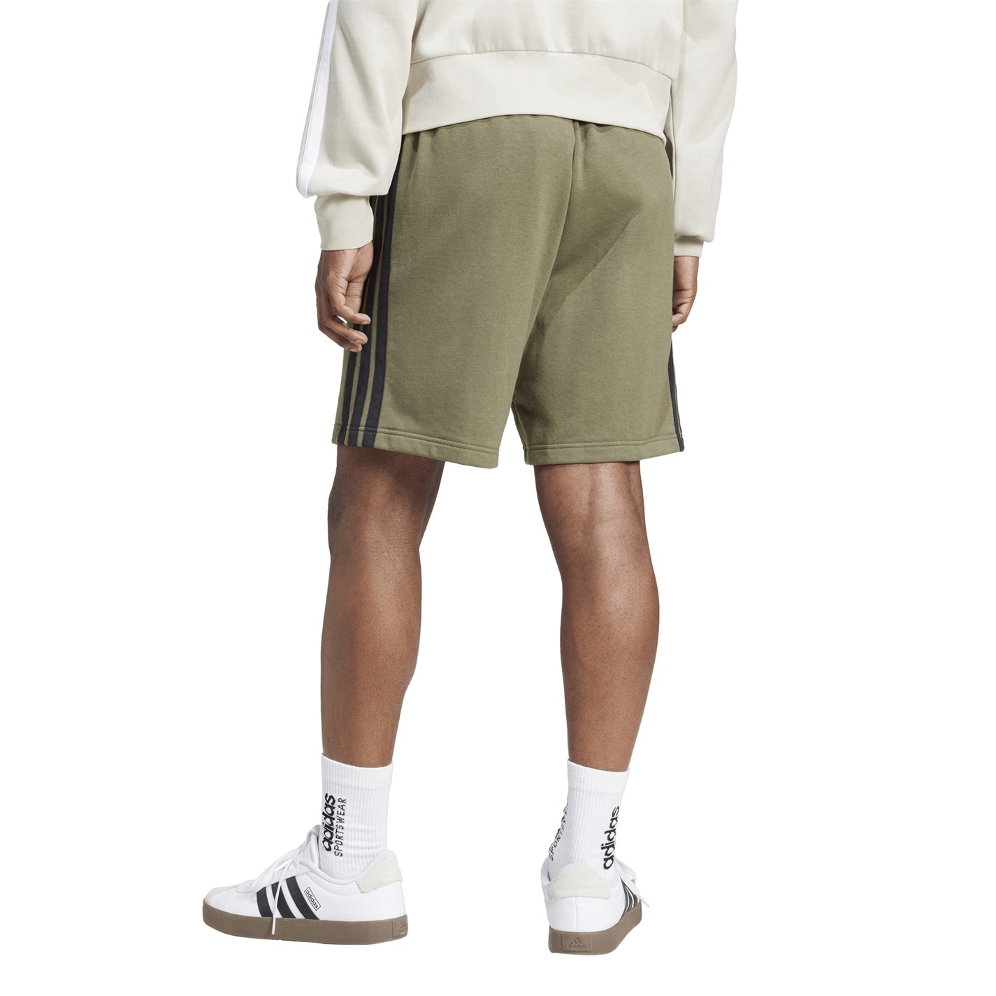 Kraťasy adidas Olive 9101846 Essentials 3 Stripe Fleece Shorts Mens - 3