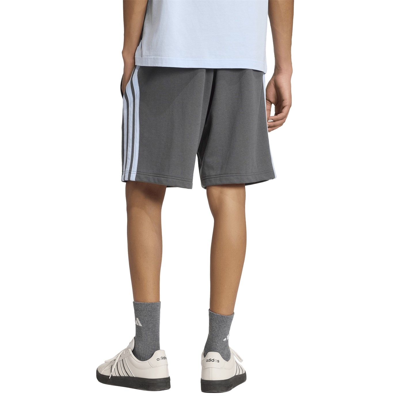 Kraťasy adidas Grey 8770798 Essentials 3 Stripe Fleece Shorts Mens - 3
