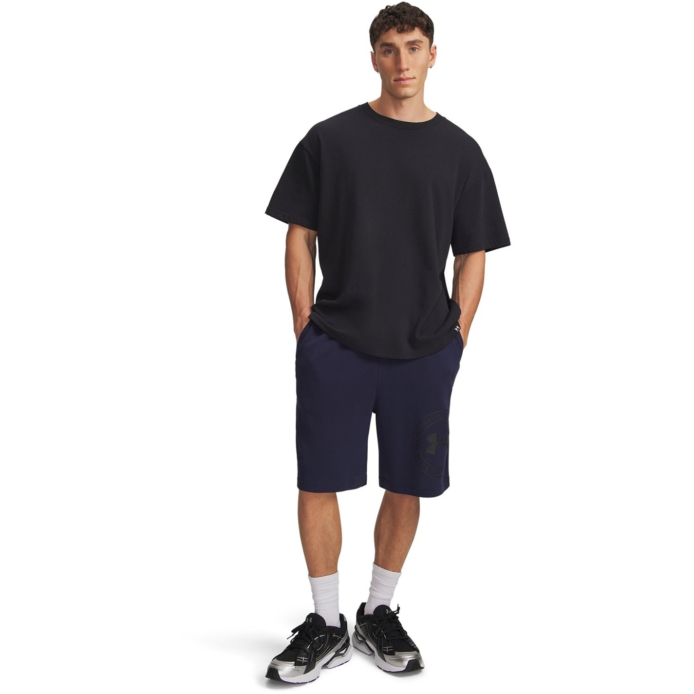 Kraťasy Under Armour Navy 9556206 Men's Fleece Jogger Shorts - 4