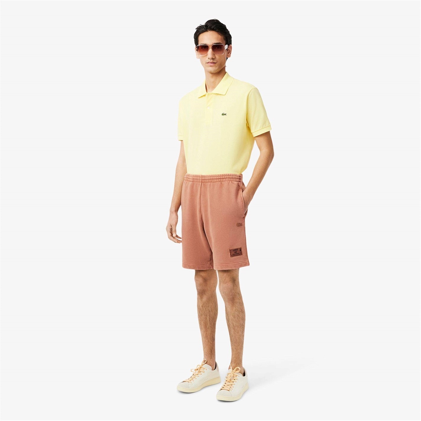 Kraťasy Lacoste Latte I1K 9058749 Men's Fleece Jogger Shorts - 6