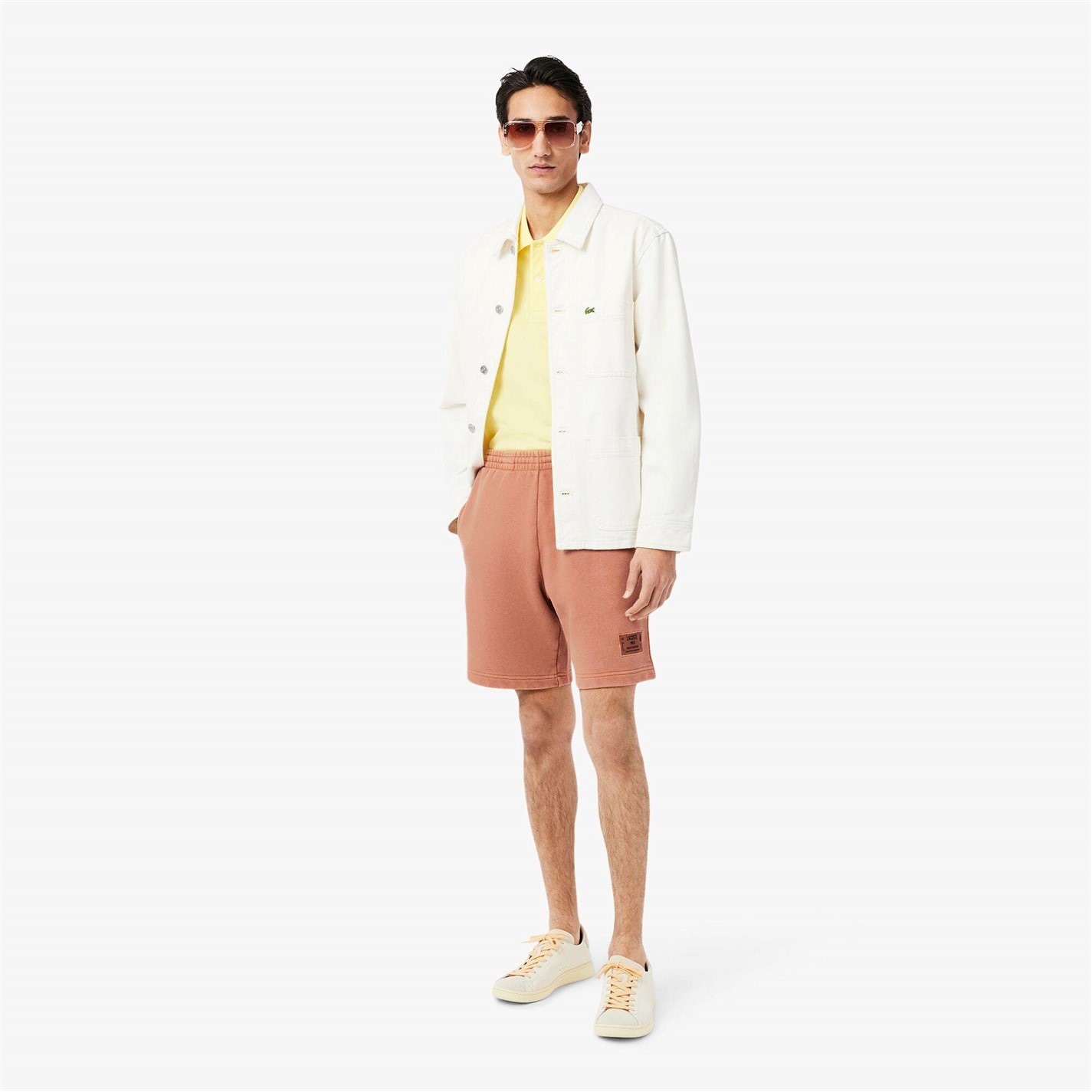 Kraťasy Lacoste Latte I1K 9058749 Men's Fleece Jogger Shorts - 8