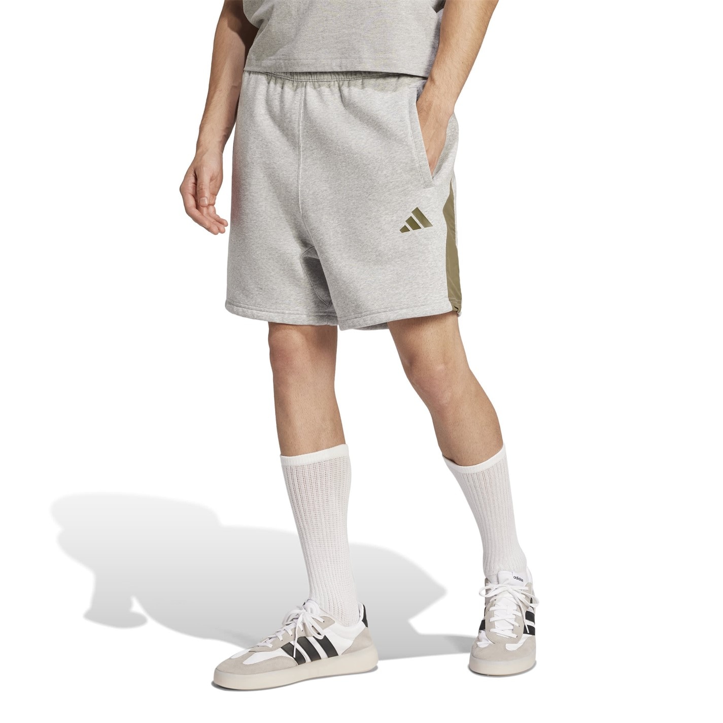 Kraťasy adidas Grey Heather 4561939 Seasonal Essentials Colorblock Shorts Mens - 2
