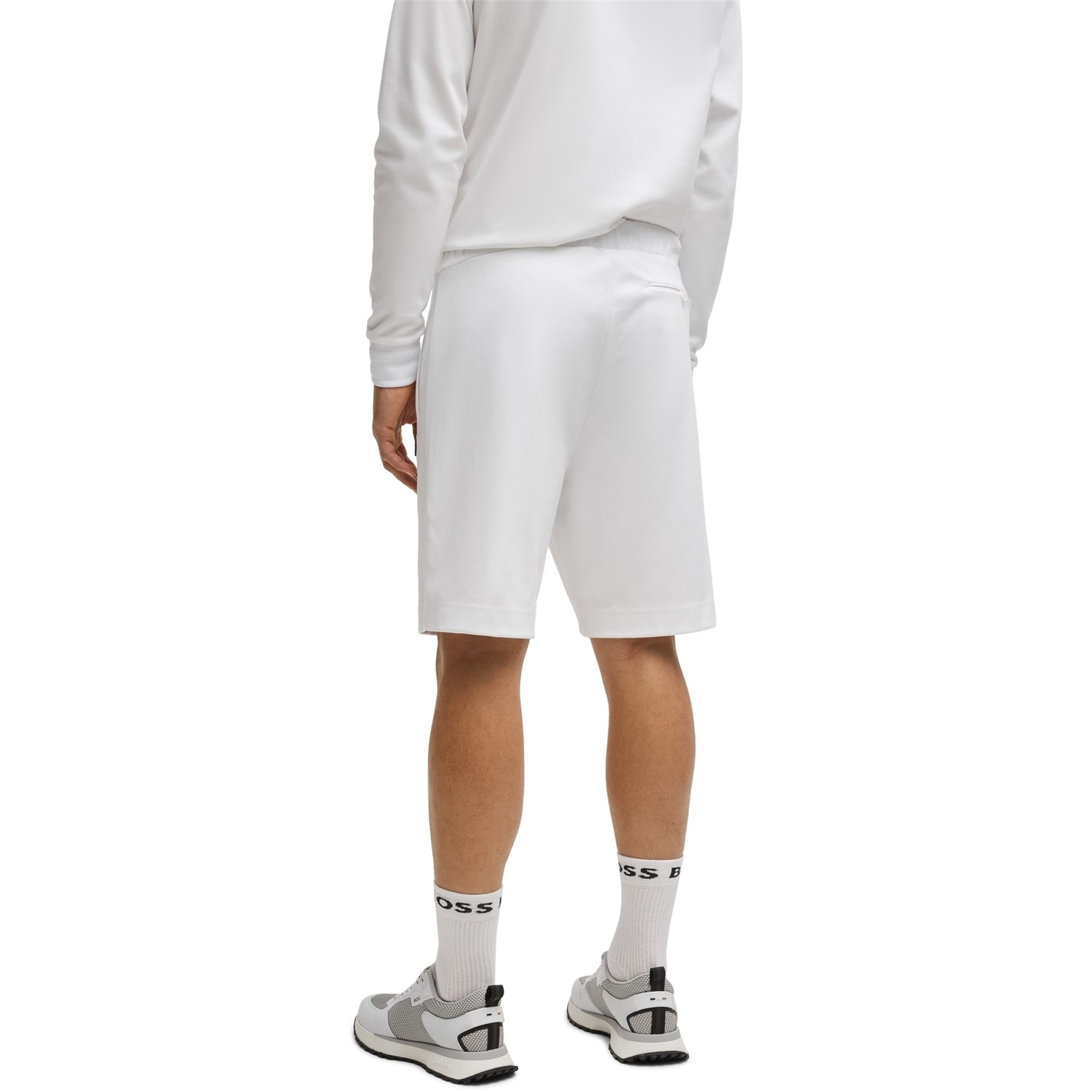 Kraťasy Boss White 100 3101795 Men's Headlo TL Relaxed Fit Fleece Jogger Shorts - 2