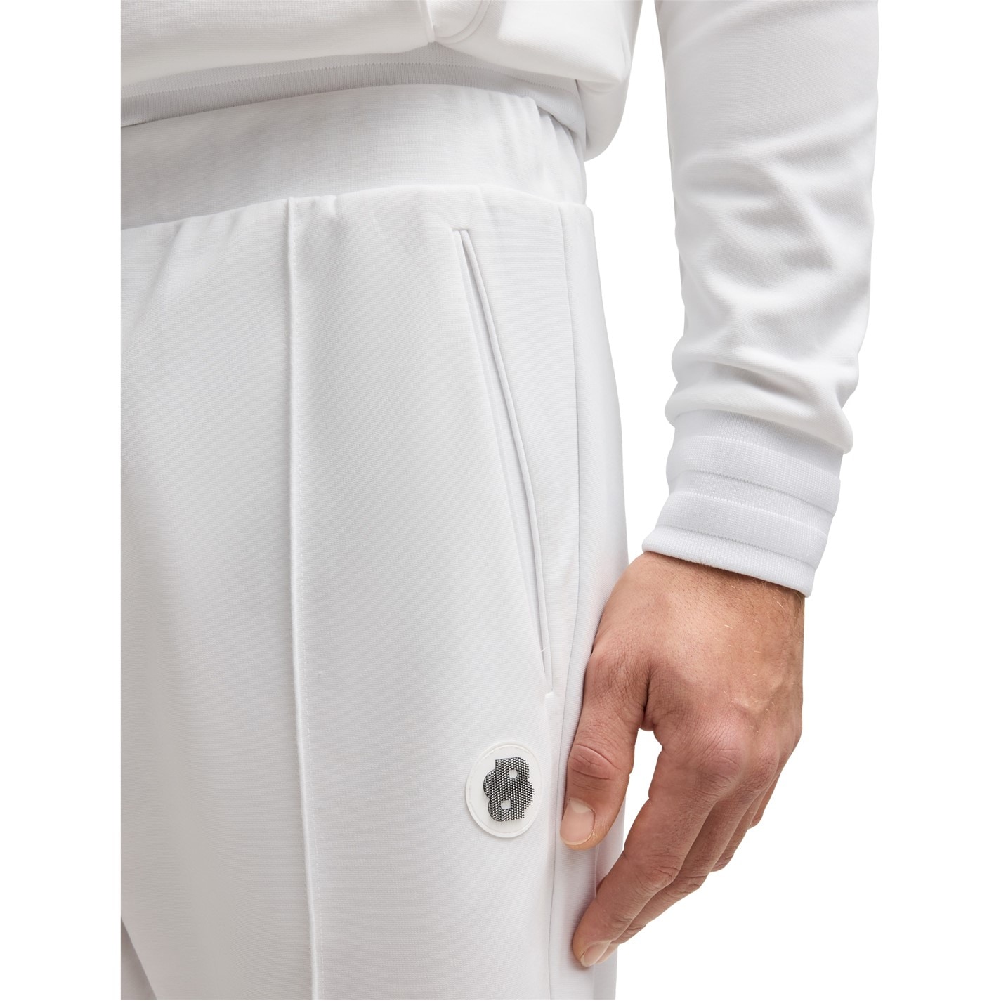 Kraťasy Boss White 100 3101795 Men's Headlo TL Relaxed Fit Fleece Jogger Shorts - 4