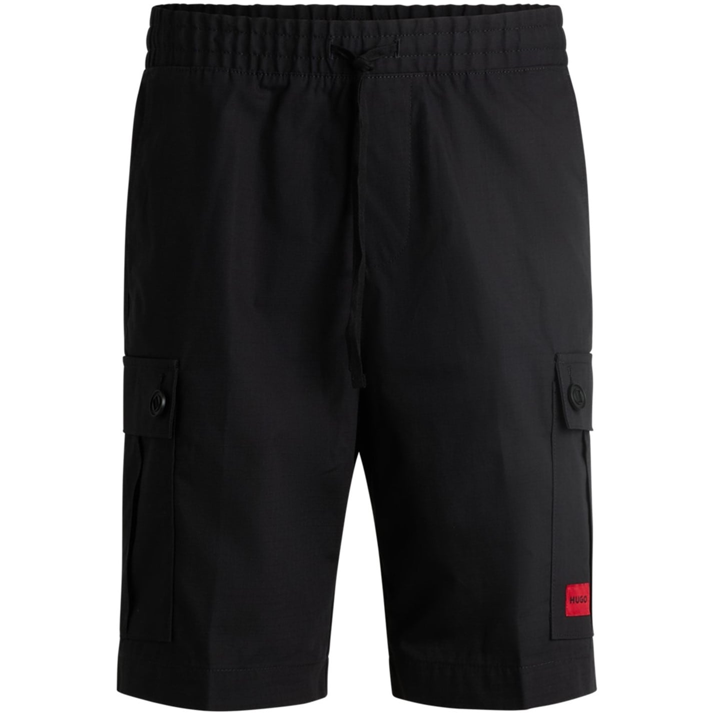 Kraťasy Hugo Black 001 6110350 Men's Cotton Cargo Shorts - 7