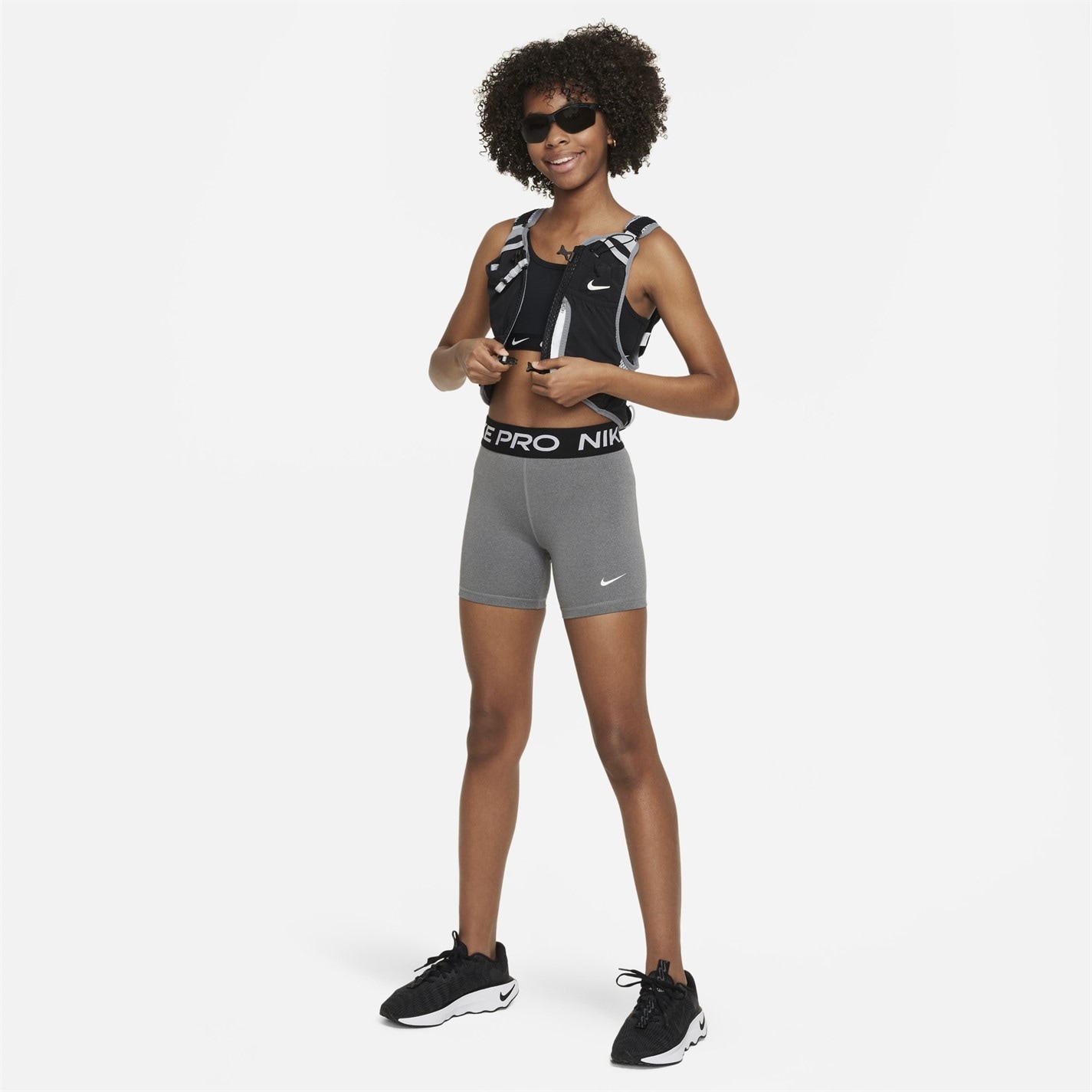 Nike Grey Heather 166339 Pro Shorts Junior Girls - 6