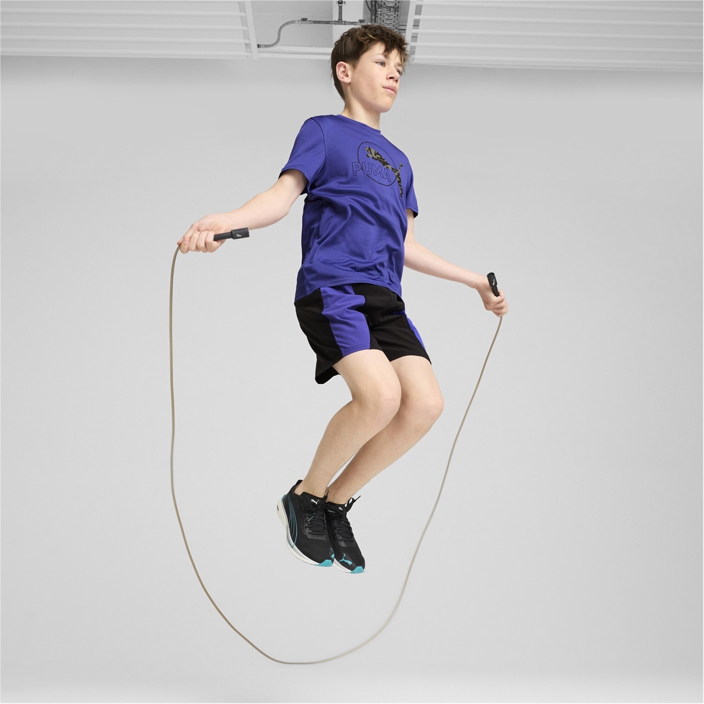 Puma Puma Black 7370312 Unisex Kids' Fit Everyday Performance Gym Shorts - 4