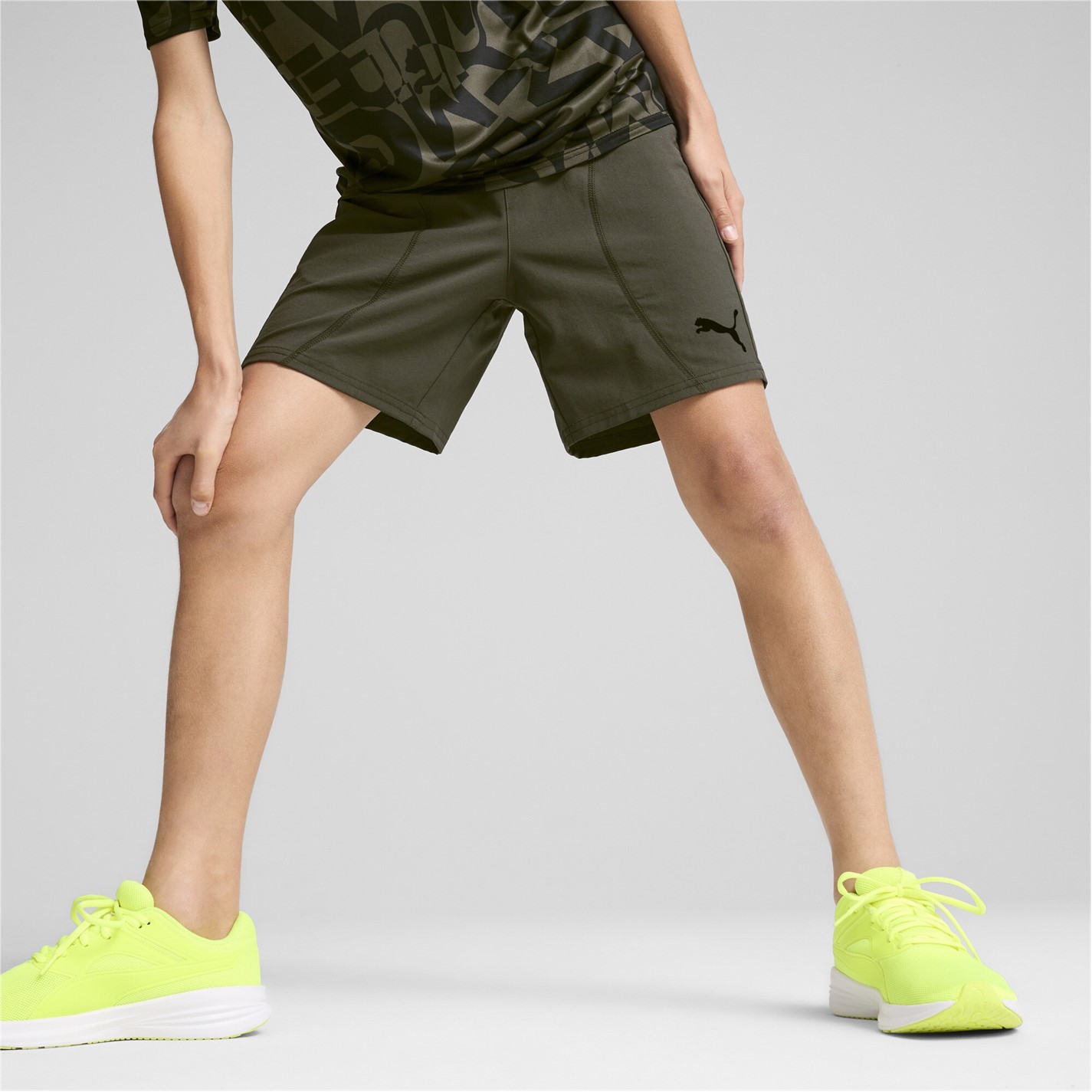Puma Dark Olive 7386715 Unisex Kids' Fit Everyday Performance Gym Shorts - 2