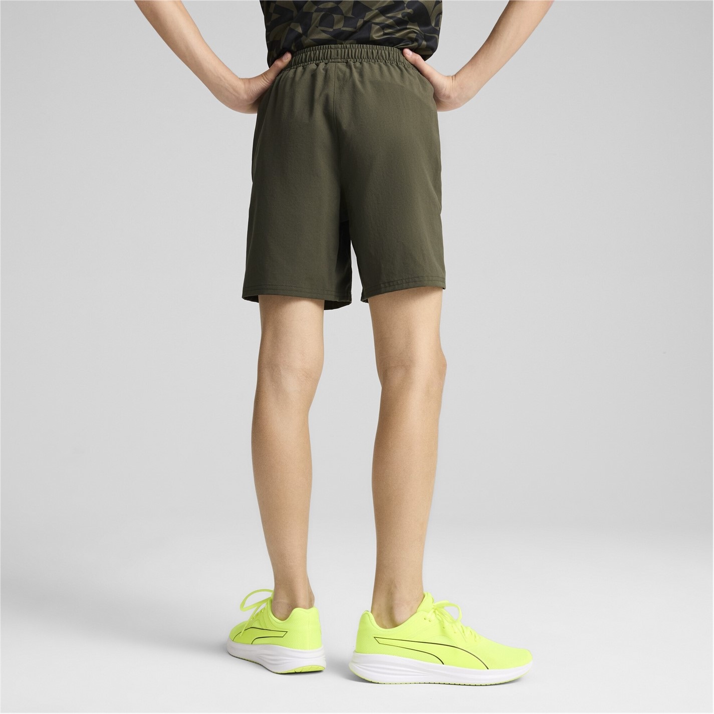 Puma Dark Olive 7386715 Unisex Kids' Fit Everyday Performance Gym Shorts - 3