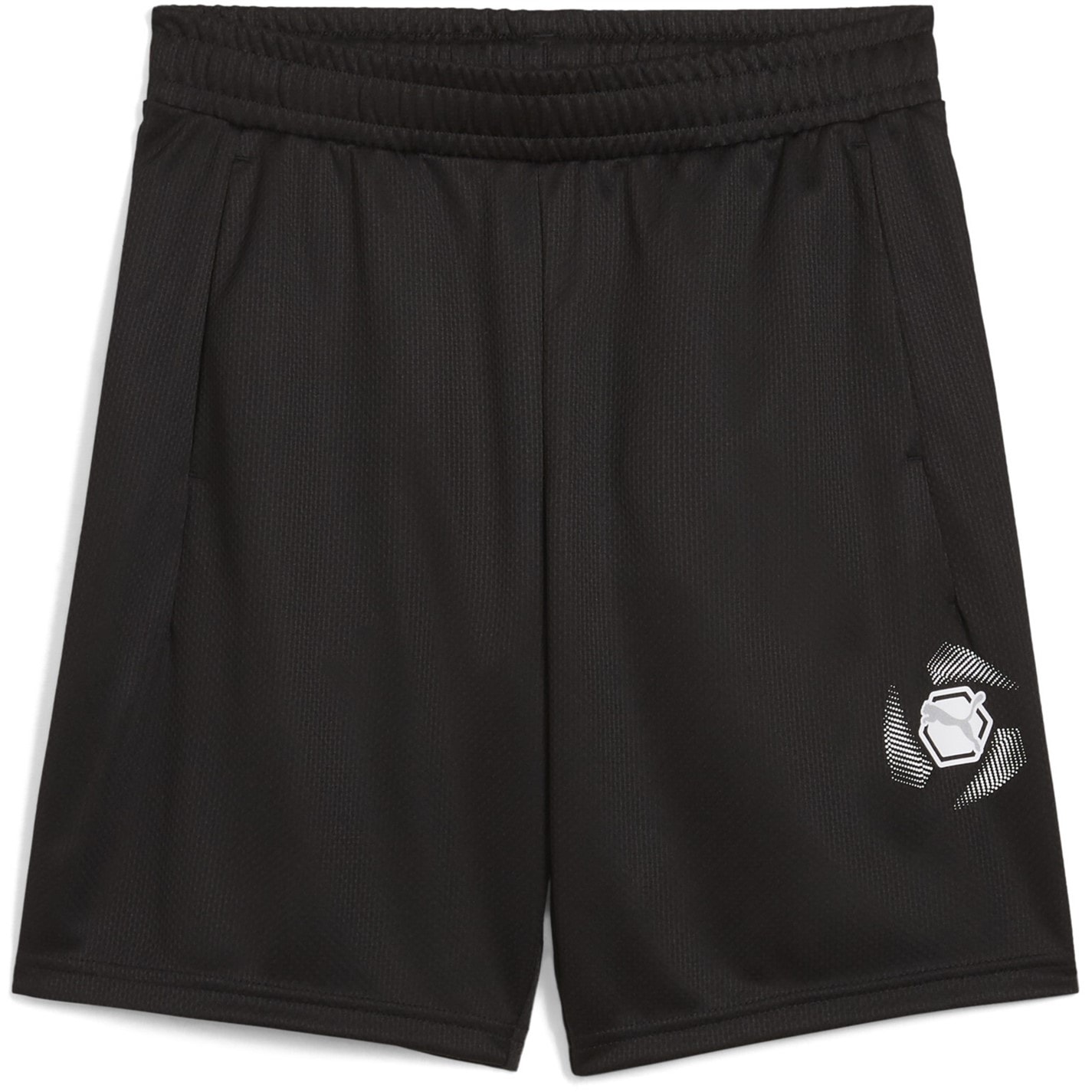 Puma Puma Black 4487315 Unisex Kids' Active Sports Graphic Performance Gym Shorts - 1