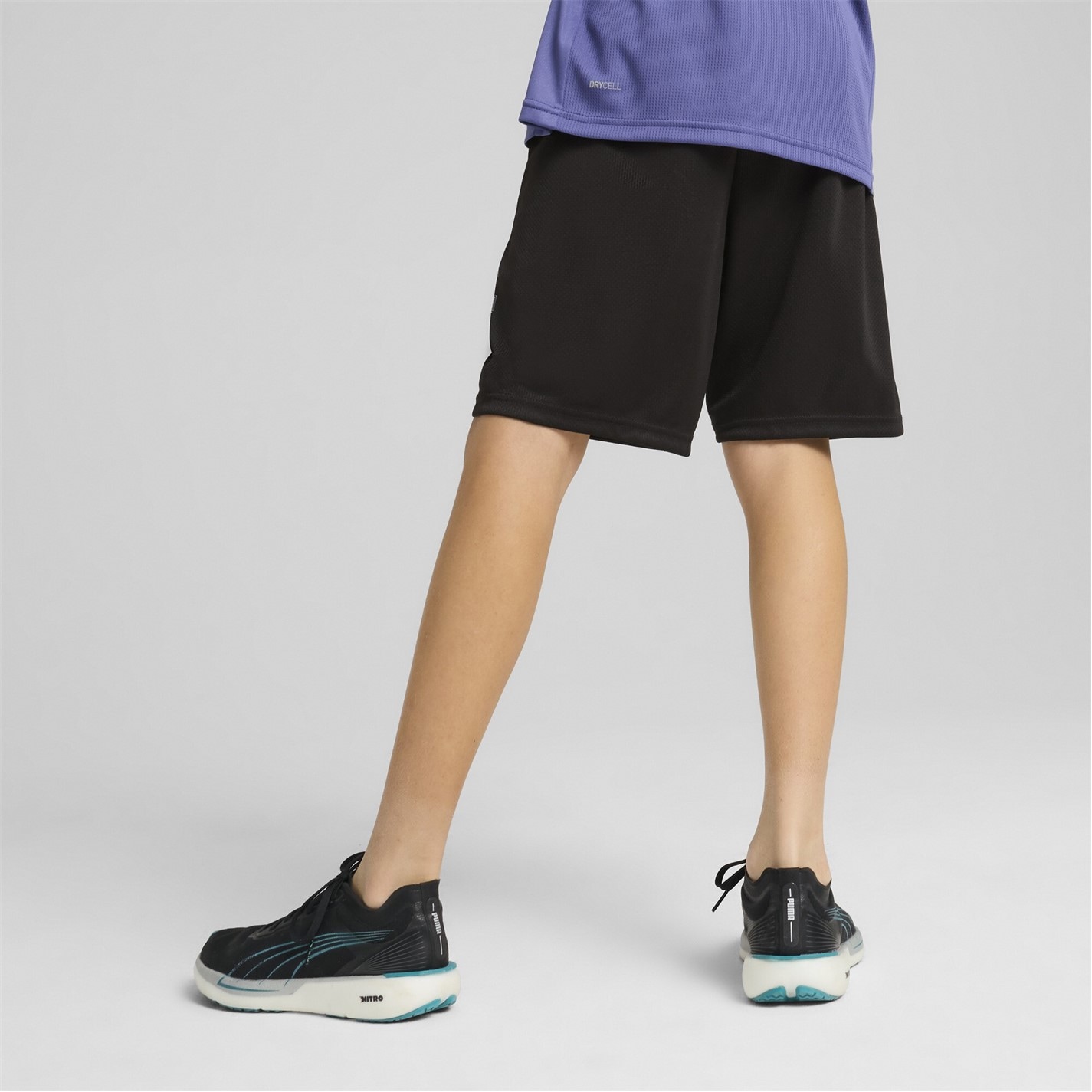 Puma Puma Black 4487315 Unisex Kids' Active Sports Graphic Performance Gym Shorts - 3