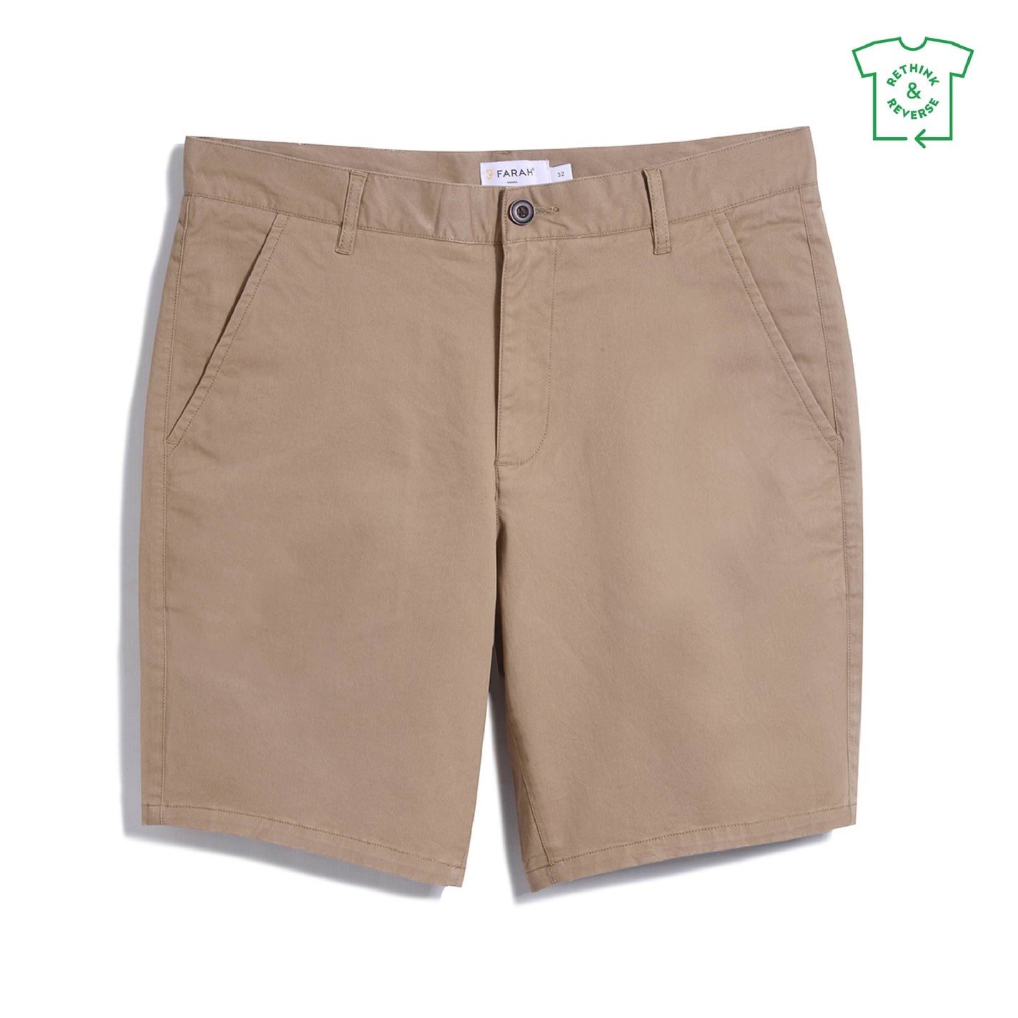 Kraťasy Farah Beige 9665541 Hawk Twill Chino Shorts - 1