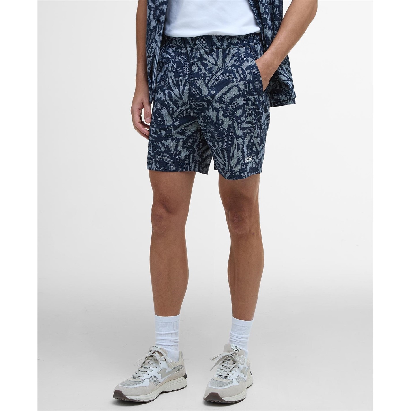 Kraťasy Barbour International Navy 6603754 Men's B.Intense Kew All Over Print Tailored Fit Chino Shorts - 2