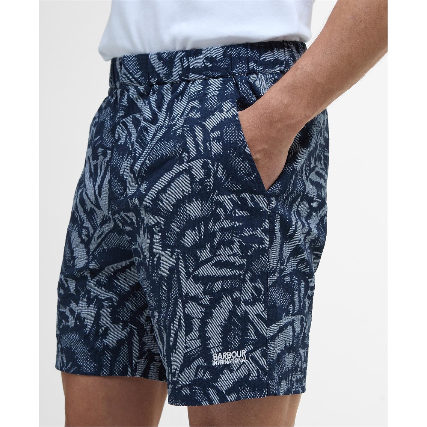 Kraťasy Barbour International Navy 6603754 Men's B.Intense Kew All Over Print Tailored Fit Chino Shorts - 4