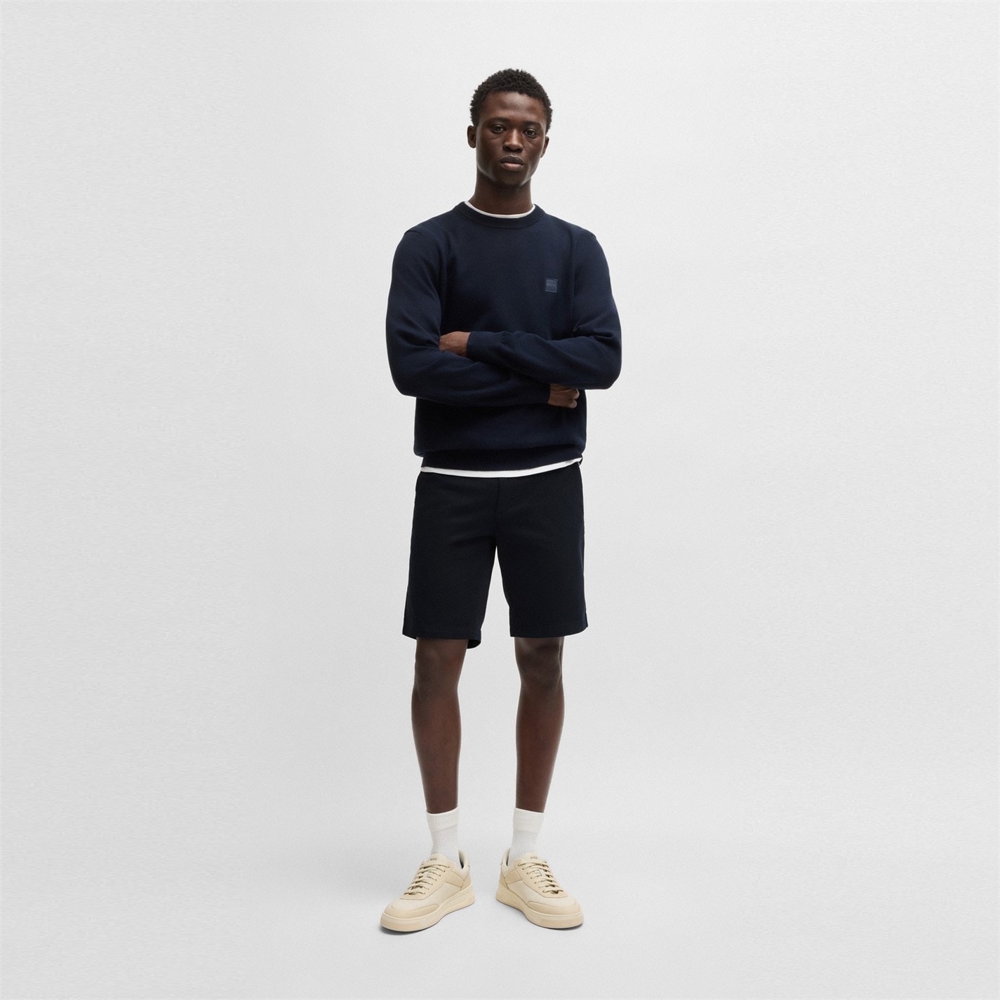 Kraťasy Boss Navy 404 6921108 Mens BOSS ORANGE Chino Slim Shorts - 5