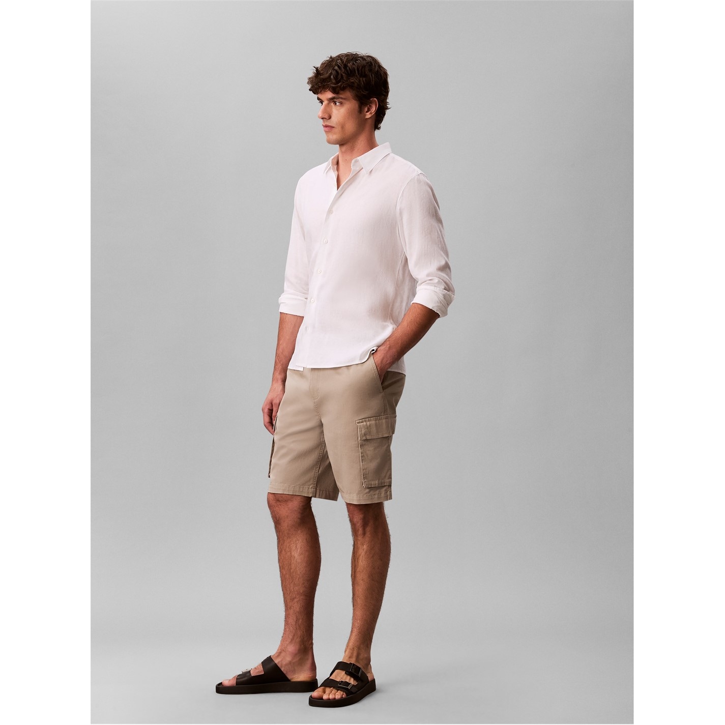 Kraťasy Calvin Klein Jeans Vintage Khaki 3347837 Men's Cargo Shorts - 4