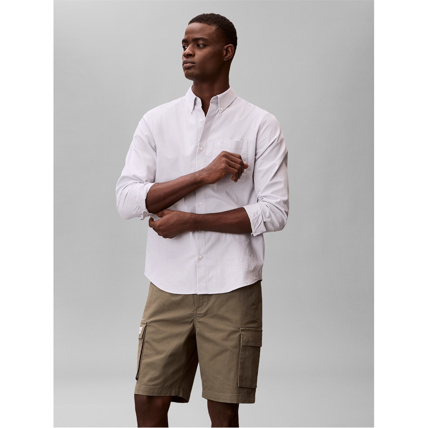Kraťasy Calvin Klein Jeans Dusty Olive 7300230 Men's Cargo Shorts - 2