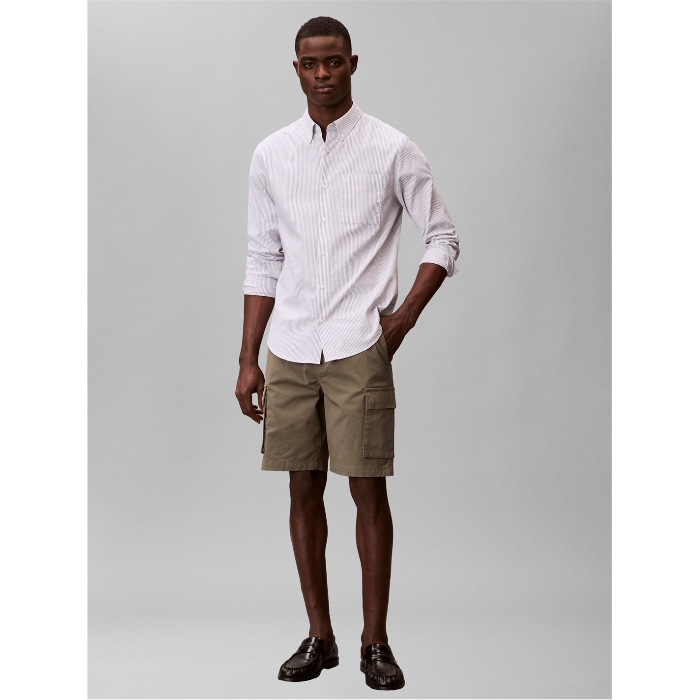 Kraťasy Calvin Klein Jeans Dusty Olive 7300230 Men's Cargo Shorts - 4