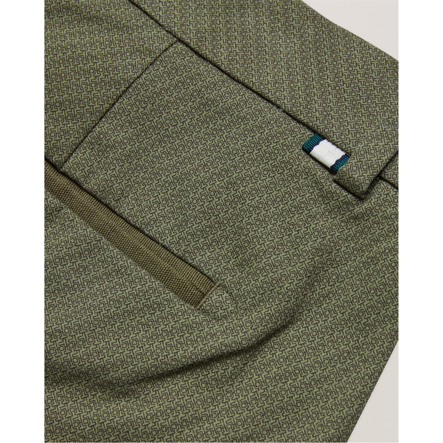 Kraťasy Ted Baker Khaki 950241 Men's Geo Tailored Fit Chino Shorts - 5