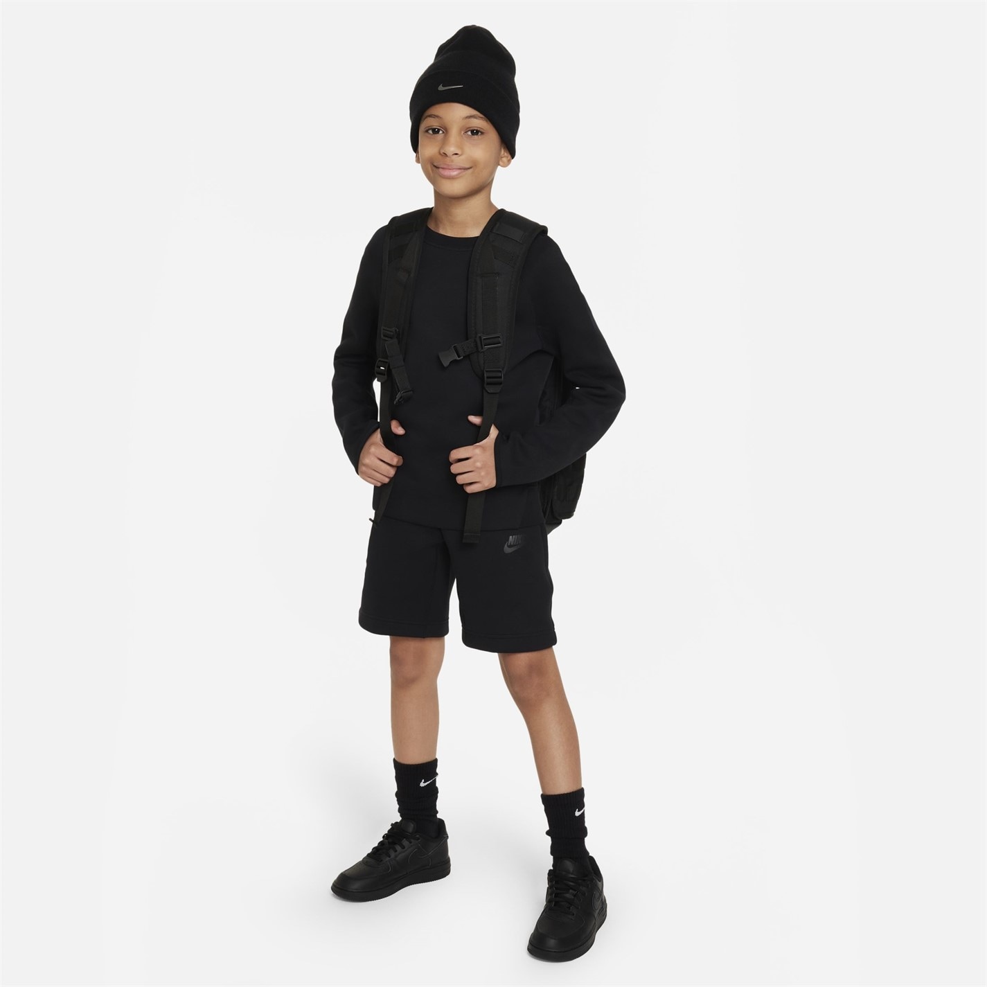 Nike Black 1713756 Tech Fleece Big Kids' (Boys') Shorts - 7