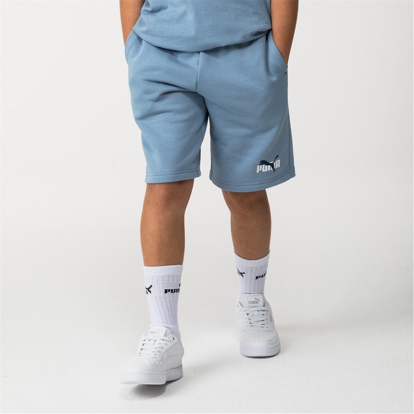 Puma Blue 6317006 Essentials Logo Fleece Shorts Boys - 3