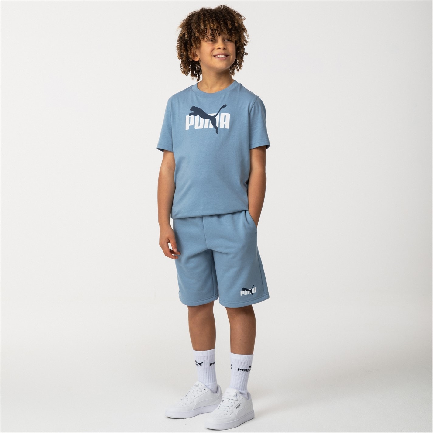 Puma Blue 6317006 Essentials Logo Fleece Shorts Boys - 4
