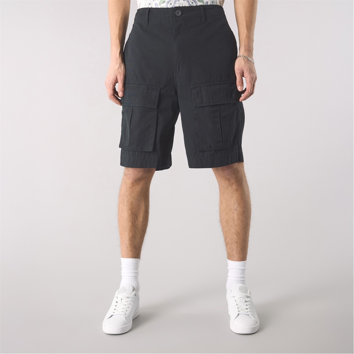 Kraťasy Pretty Green Black 8662588 Men's Brentwood Cargo Shorts - 3