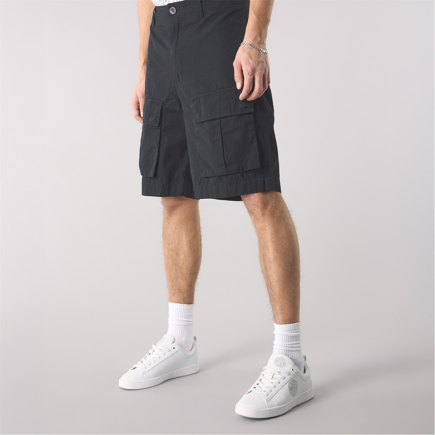 Kraťasy Pretty Green Black 8662588 Men's Brentwood Cargo Shorts - 4