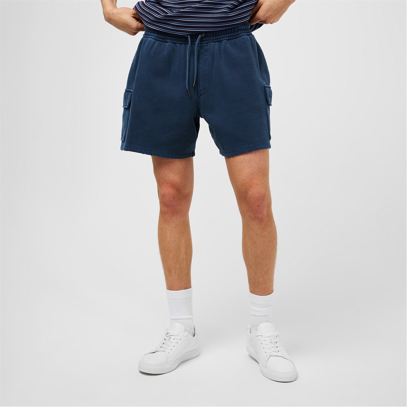 Kraťasy Jack Wills Navy 4840411 Men's Fleece Cargo Jogger Shorts - 1