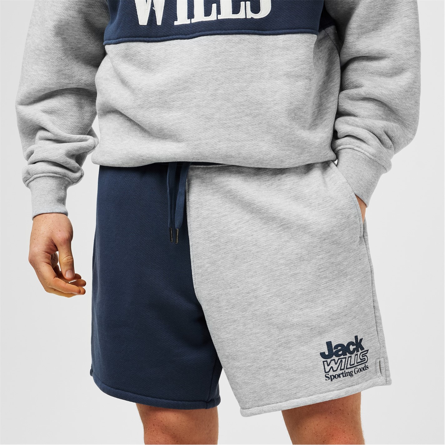Kraťasy Jack Wills Night Sky 9953068 Men's JW Cut and Sew Fleece Jogger Shorts - 3