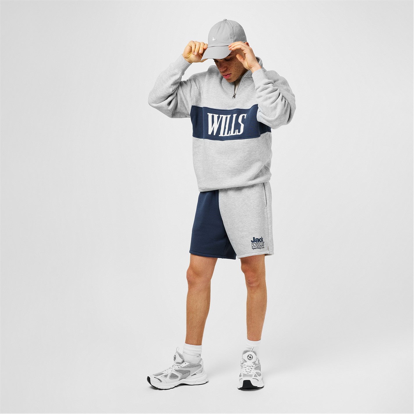 Kraťasy Jack Wills Night Sky 9953068 Men's JW Cut and Sew Fleece Jogger Shorts - 4