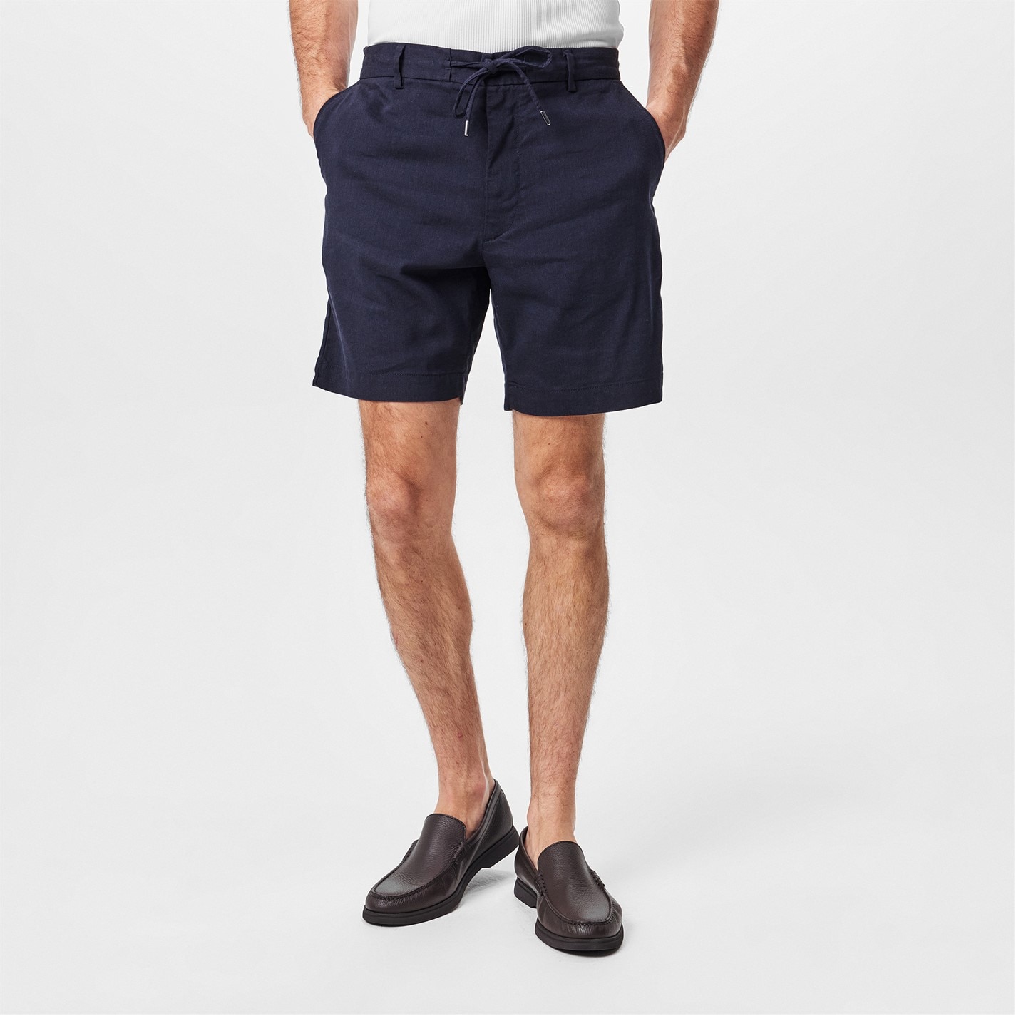 Kraťasy Boss Dark Blue 405 1866320 Men's Lightweight Mid Length Chino Shorts - 3