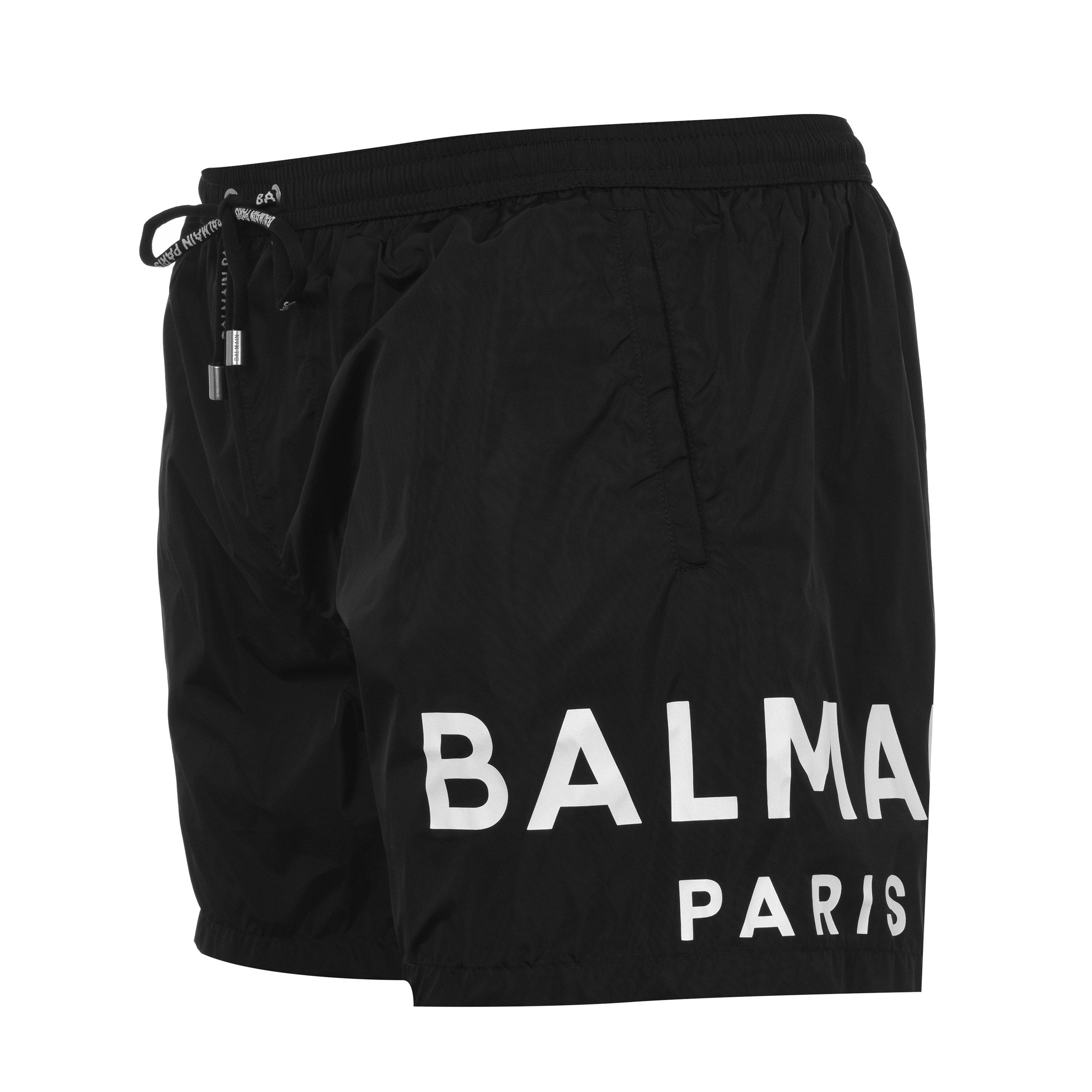 Plavky Balmain BLACK/WHITE 7305412 Men's Logo Swim Shorts - 3