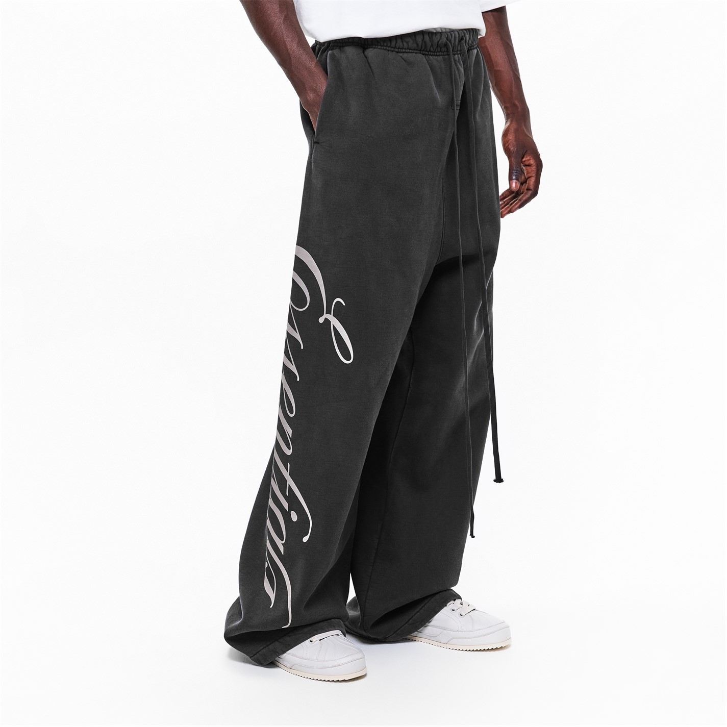Tepláky FEAR OF GOD ESSENTIALS Vintage Black 7033237 Men's Open Hem Fleece Jogging Bottoms - 3
