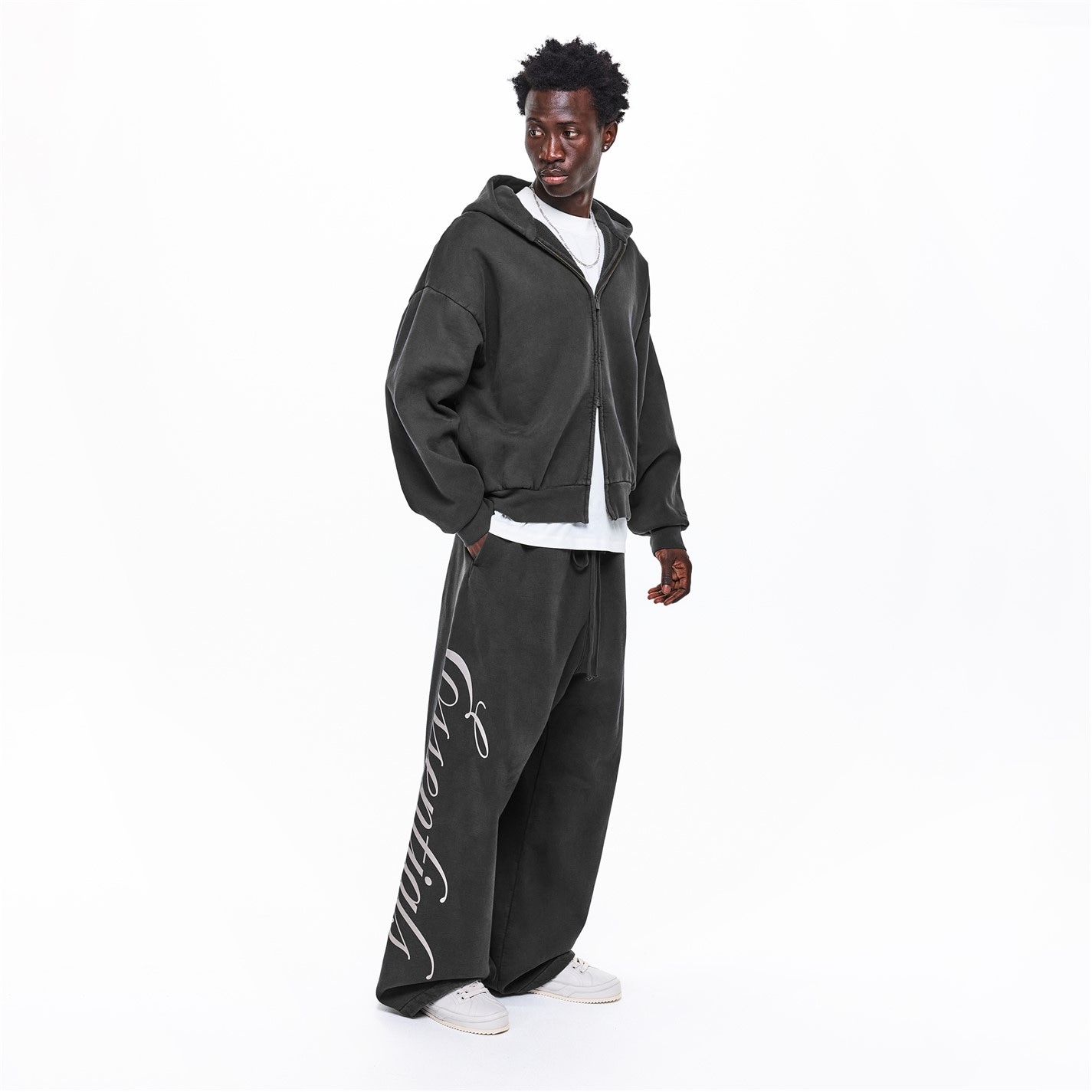 Tepláky FEAR OF GOD ESSENTIALS Vintage Black 7033237 Men's Open Hem Fleece Jogging Bottoms - 6