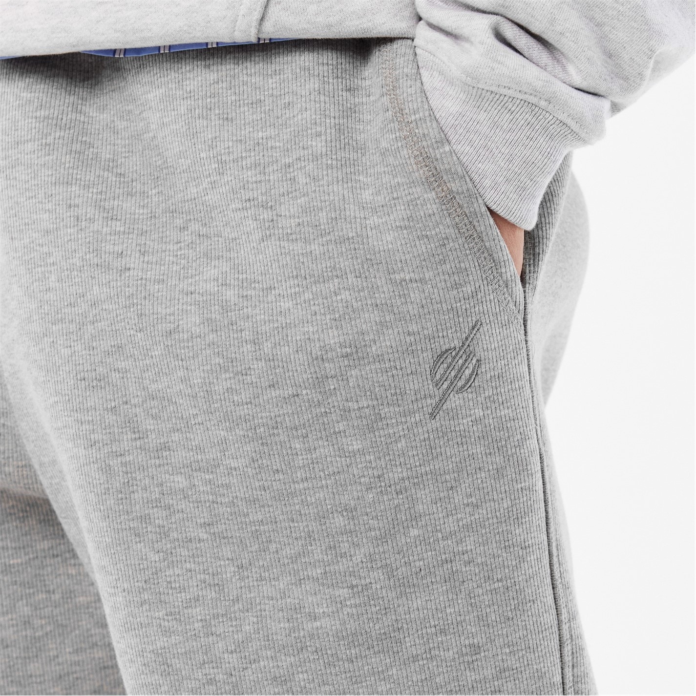 Tepláky DAILY PAPER Grey Melange 7778246 Men's Mono Rib Open Hem Fleece Joggers - 5