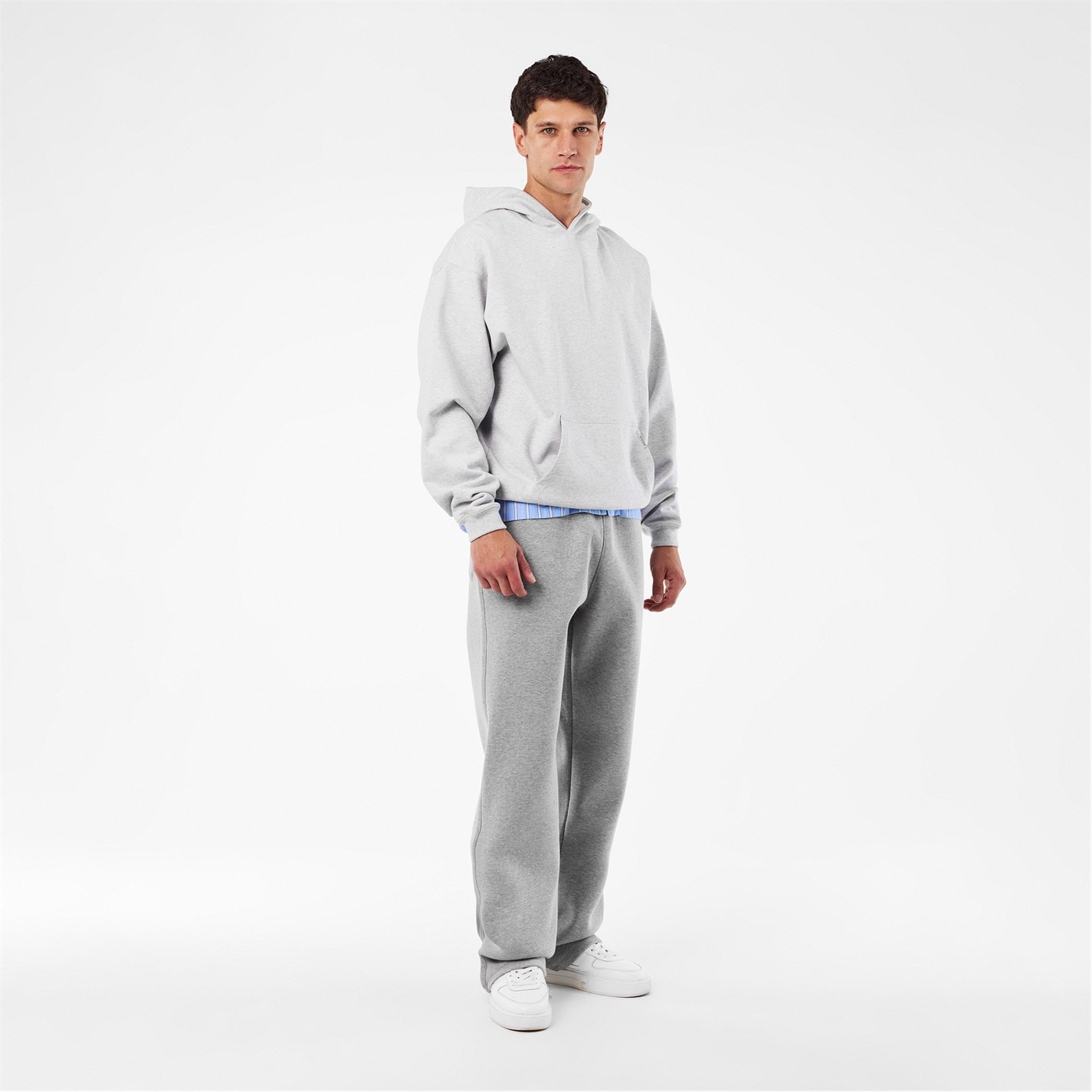 Tepláky DAILY PAPER Grey Melange 7778246 Men's Mono Rib Open Hem Fleece Joggers - 6