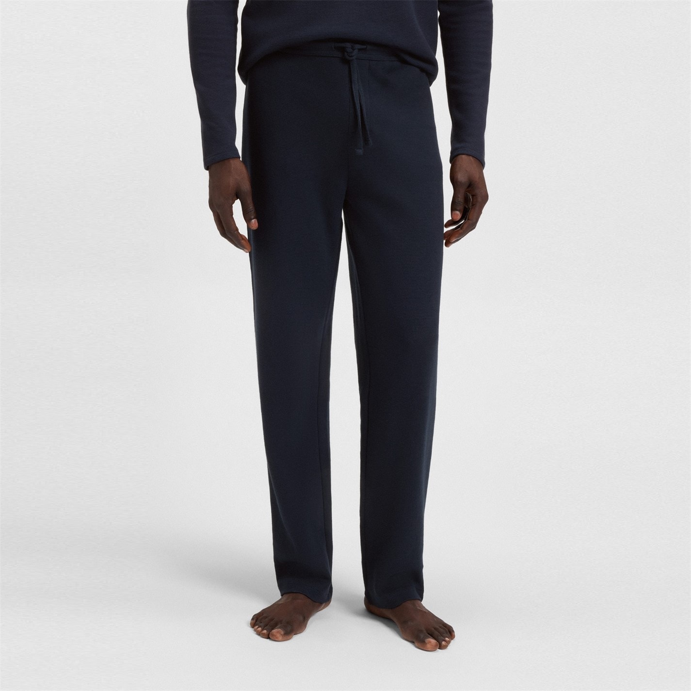 Tepláky Boss Dark Blue 403 3452512 Men's Waffle Open Hem Fleece Joggers - 2
