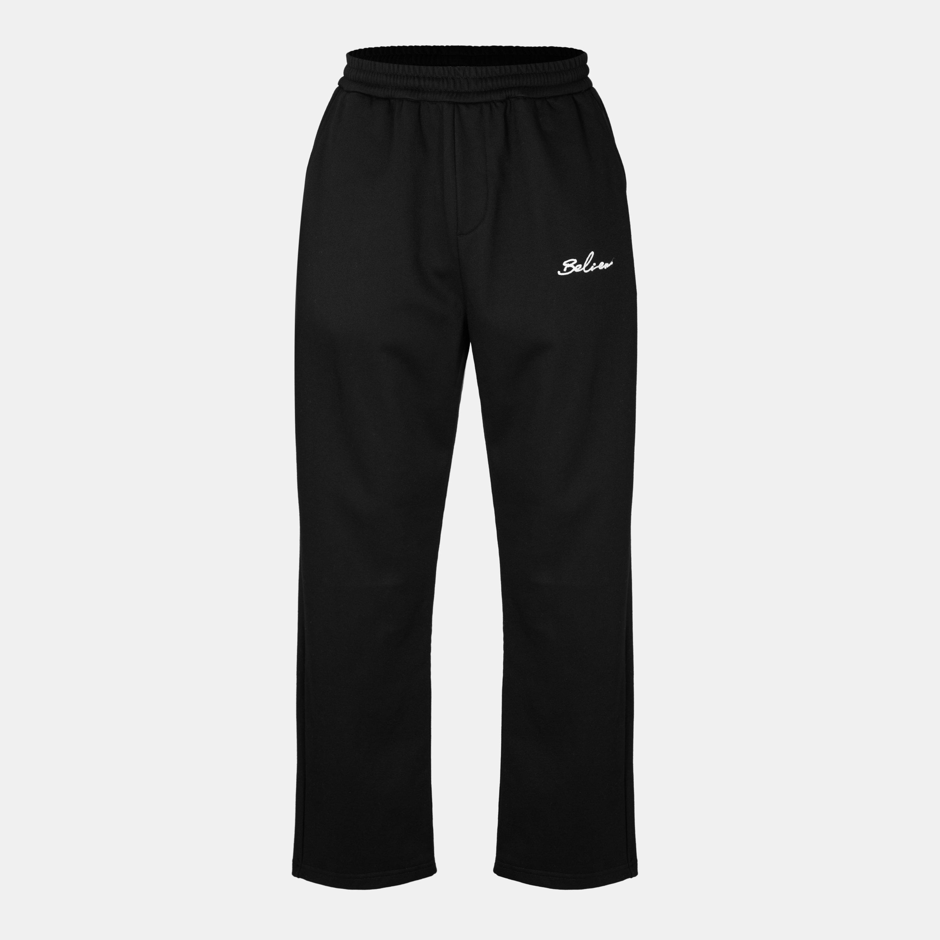 Tepláky BELIER Black 8178155 Men's Logo Open Hem Fleece Joggers - 1