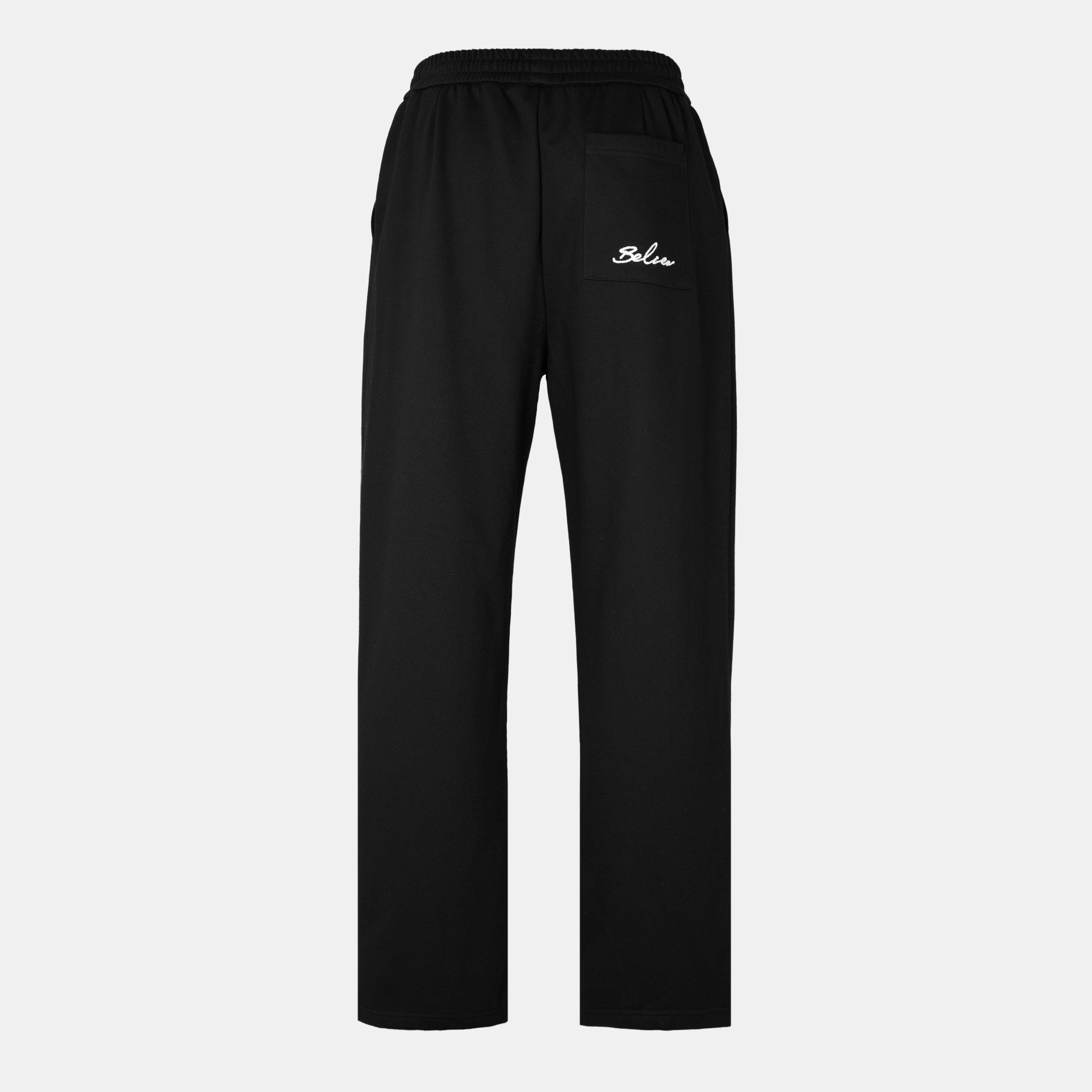 Tepláky BELIER Black 8178155 Men's Logo Open Hem Fleece Joggers - 2
