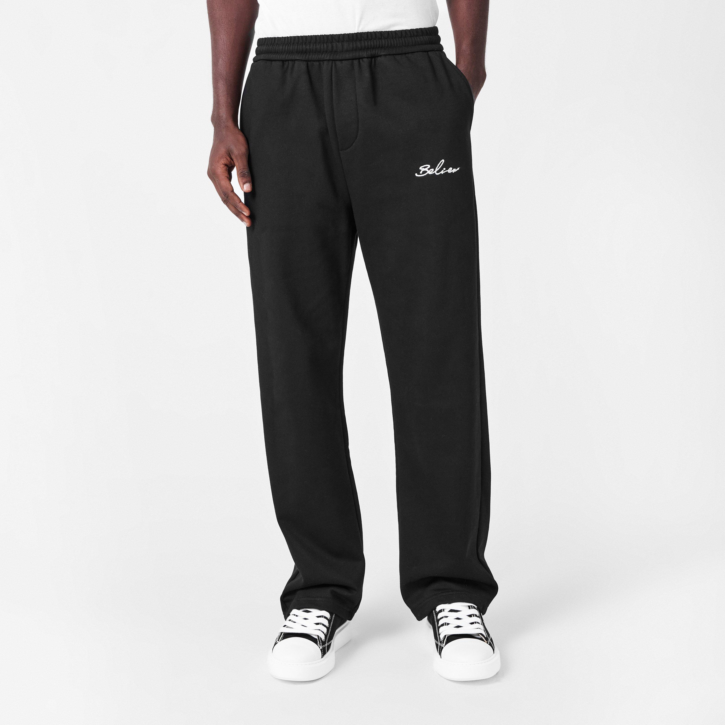 Tepláky BELIER Black 8178155 Men's Logo Open Hem Fleece Joggers - 3