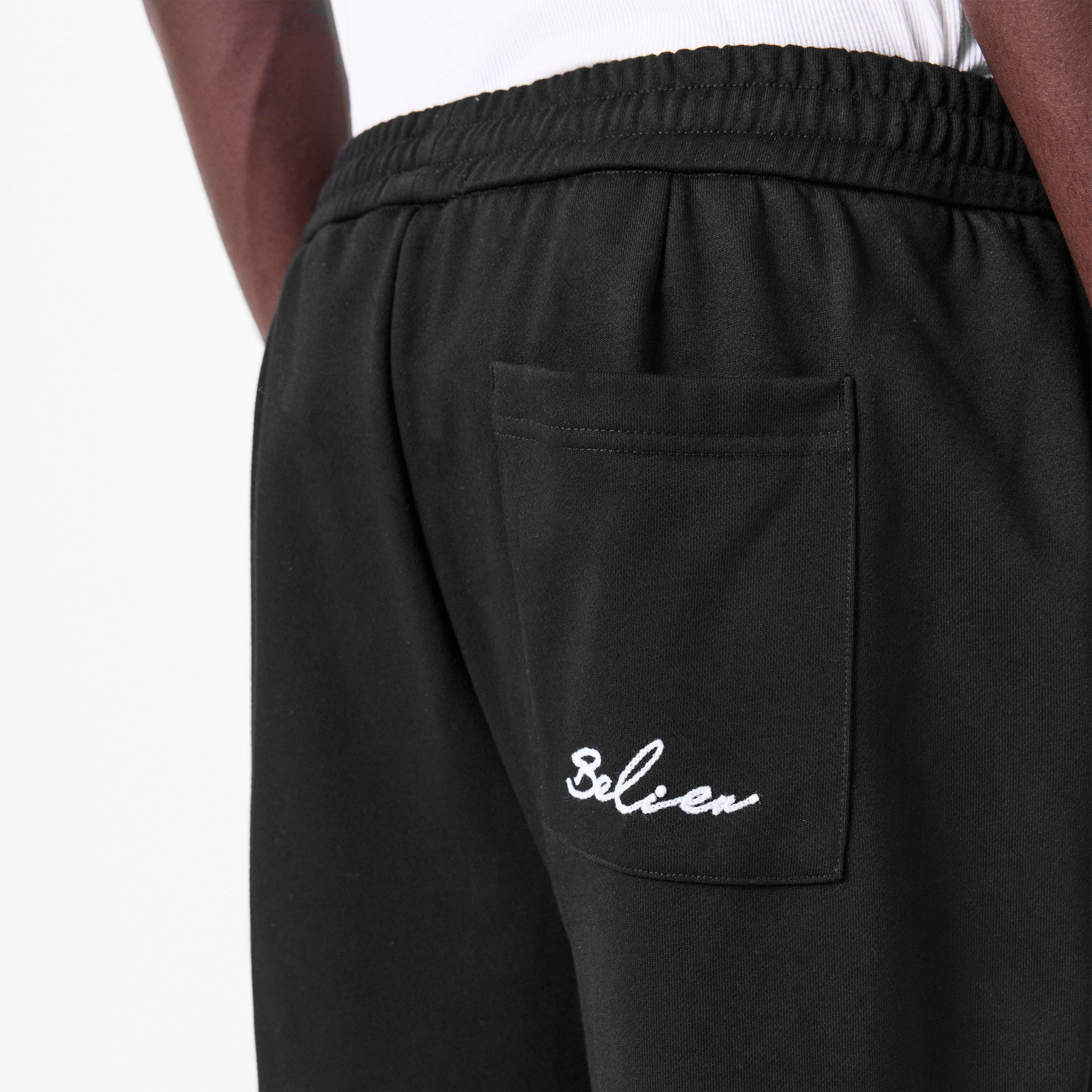 Tepláky BELIER Black 8178155 Men's Logo Open Hem Fleece Joggers - 5