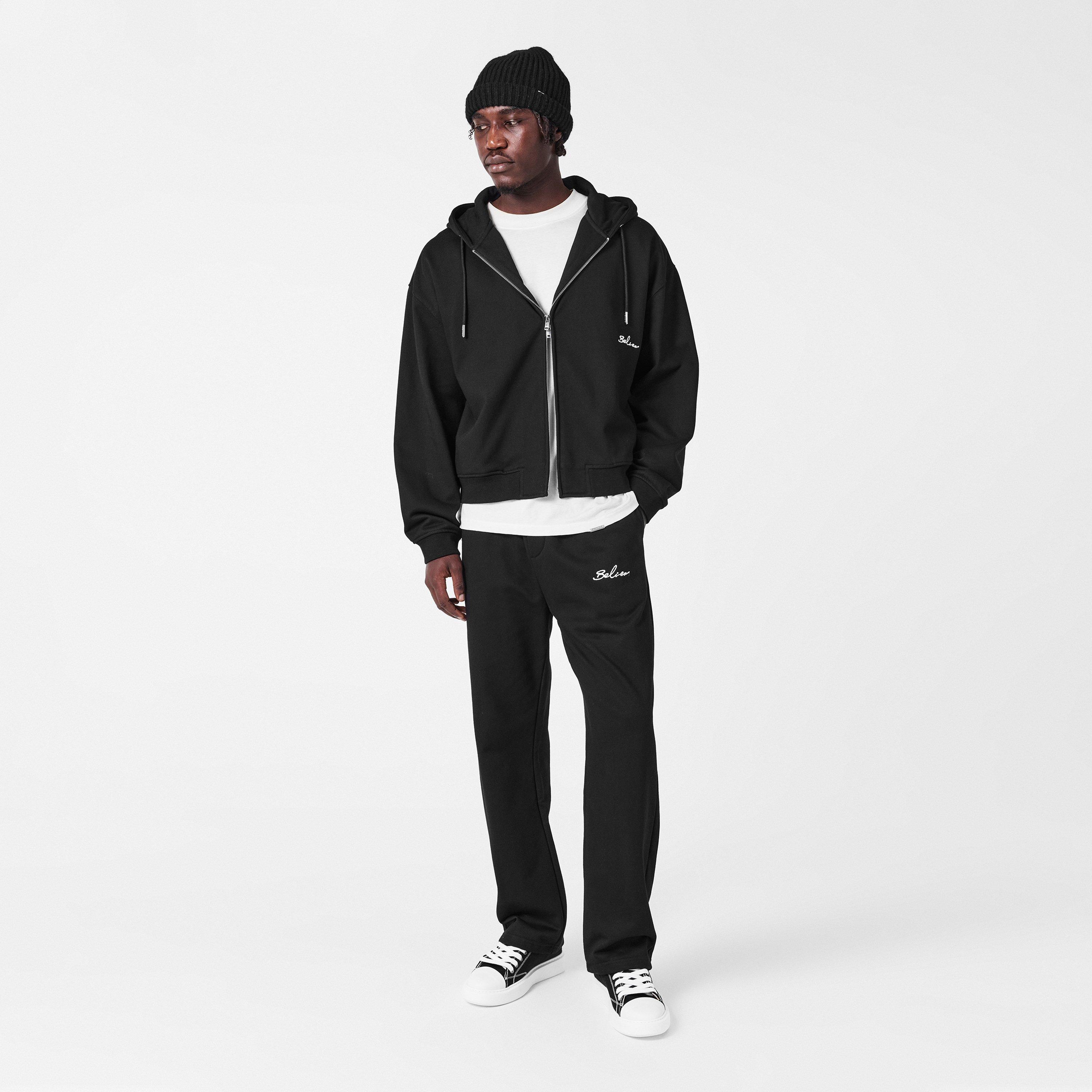 Tepláky BELIER Black 8178155 Men's Logo Open Hem Fleece Joggers - 6