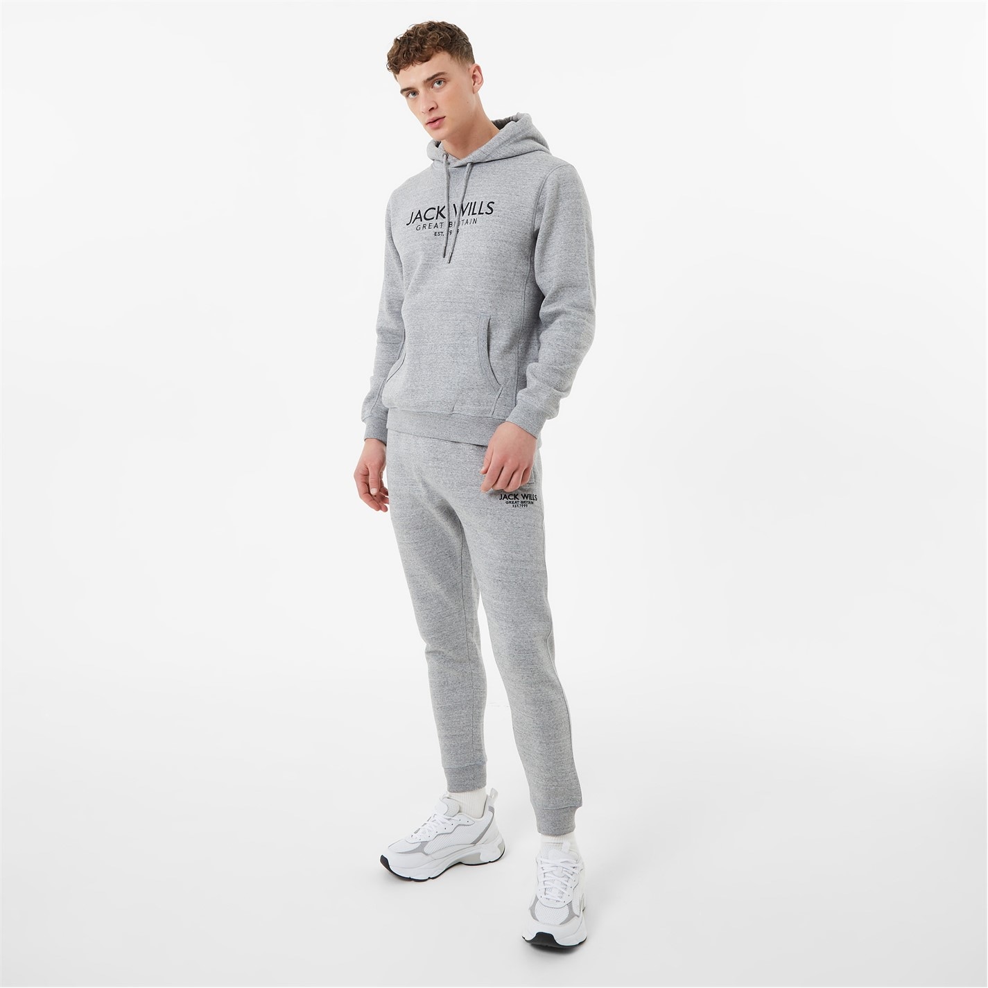 Tepláky Jack Wills Grey Marl 2650951 Haydor Logo Joggers Mens - 4