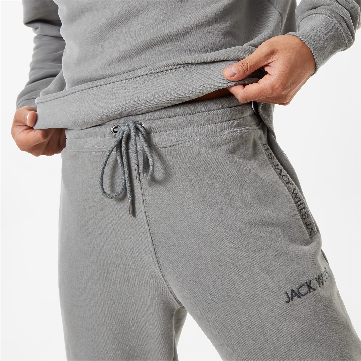 Tepláky Jack Wills Washed Khaki 7477842 Jacquard Logo Joggers Mens - 3