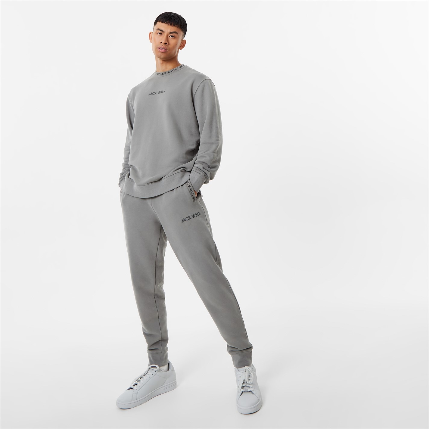 Tepláky Jack Wills Washed Khaki 7477842 Jacquard Logo Joggers Mens - 4